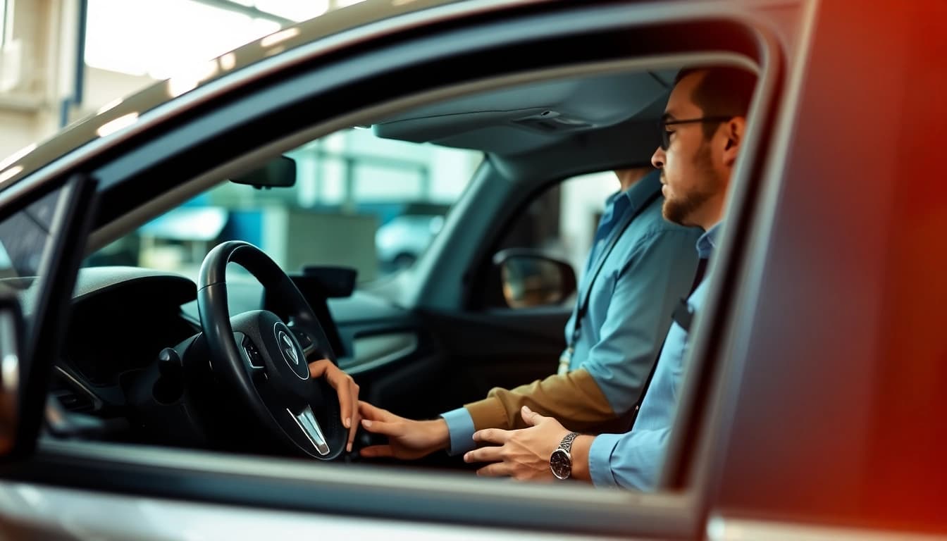 Leasing Rückgabe Check München: Vehicle inspection during professional leasing return process.