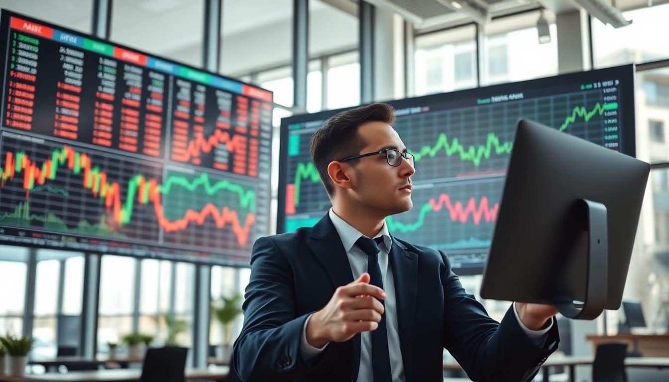 Muster Aktien Analyse in action, showcasing a financial analyst analyzing stock market data.