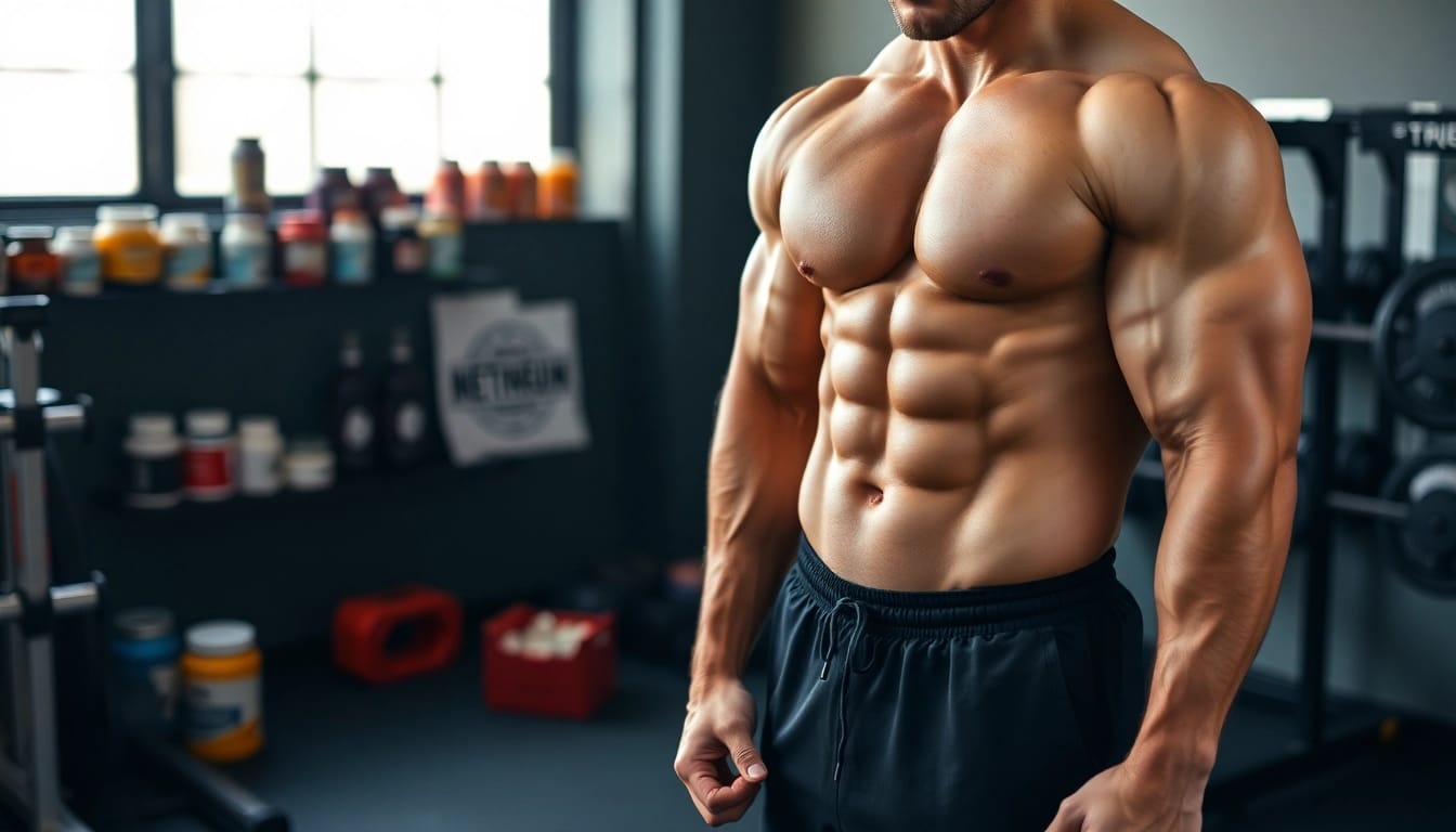 Muscular physique showing the effects of Unique Pharma Steroids in bodybuilding.