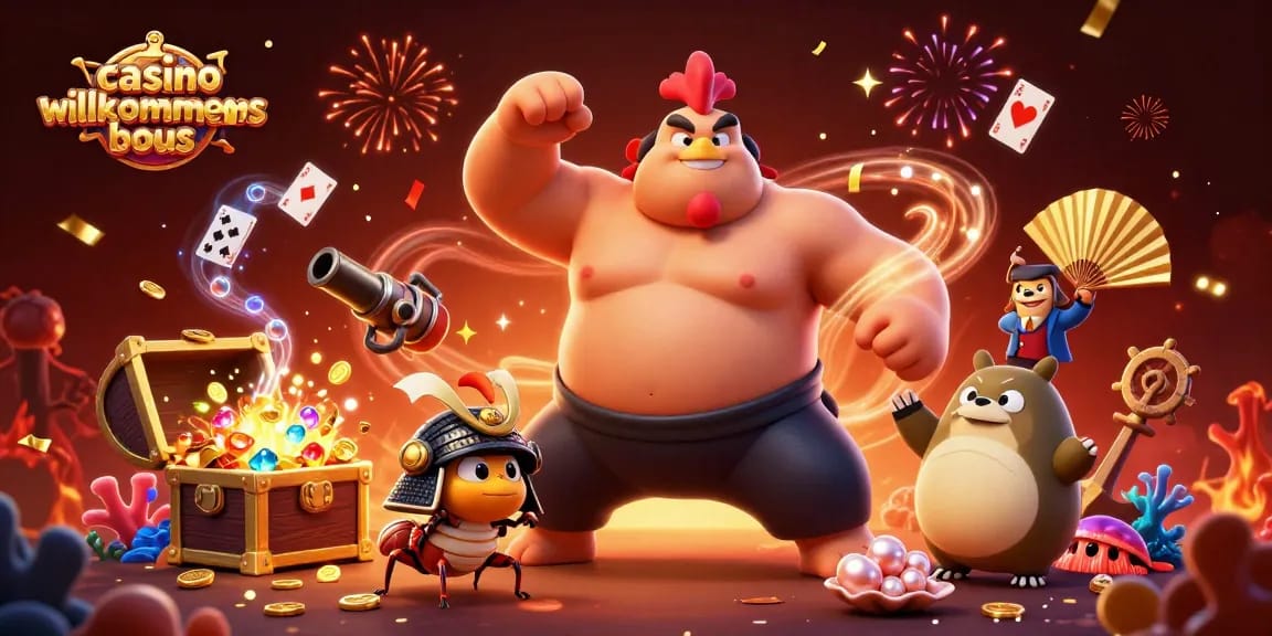 Erlebe den Realz Casino Willkommensbonus mit farbenfrohen 3D-Charakteren und dynamischen Casino-Elementen.