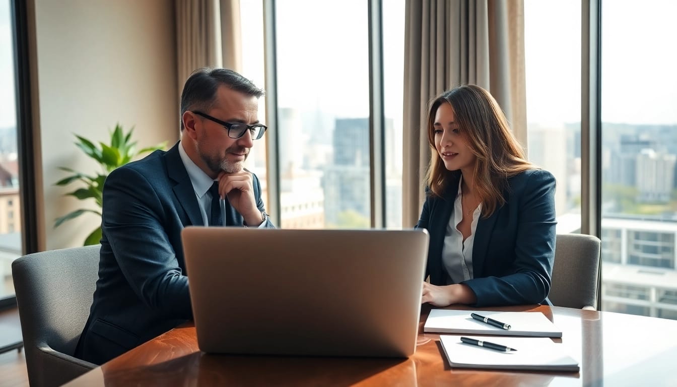Headhunter Schweiz bei der Beratung eines Klienten in modernem Büro in der Schweiz.