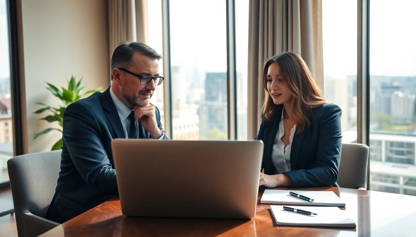 Headhunter Schweiz bei der Beratung eines Klienten in modernem Büro in der Schweiz.