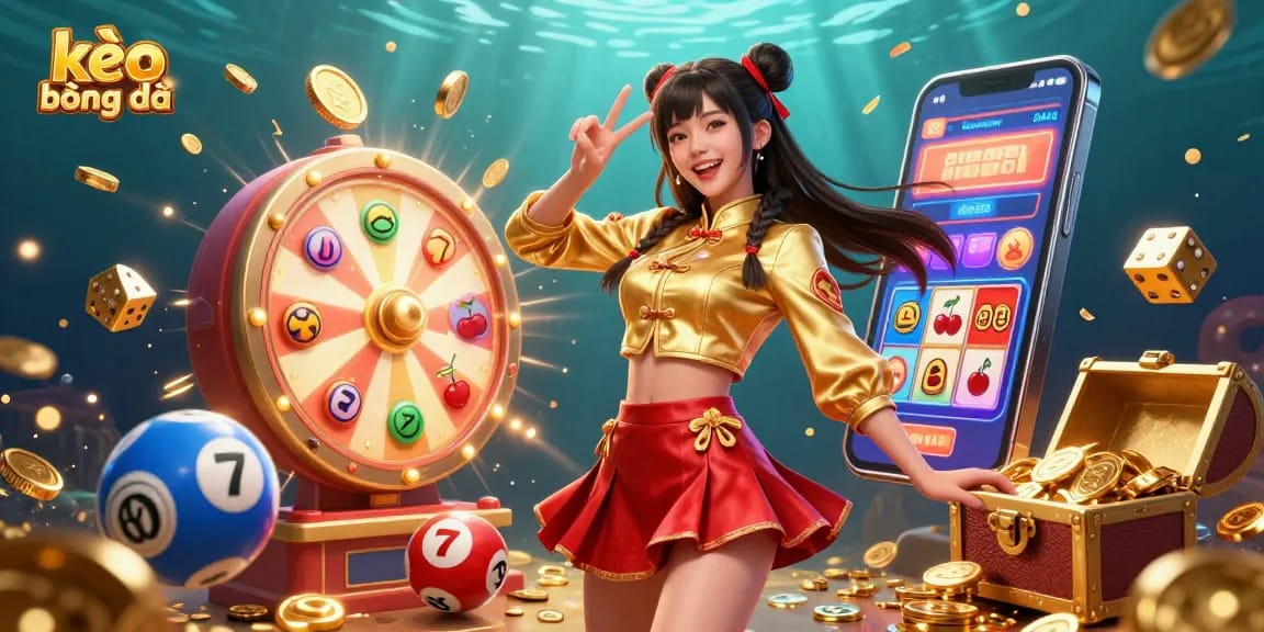 Engage with kèo bóng đá in a vibrant 3D illustration showcasing casino excitement and energy.