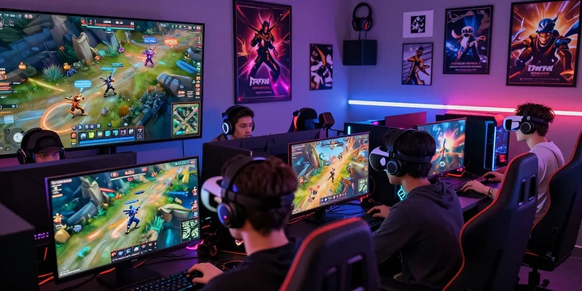 Diverse gamers engaging with FAFA828 in a vibrant online gaming environment
