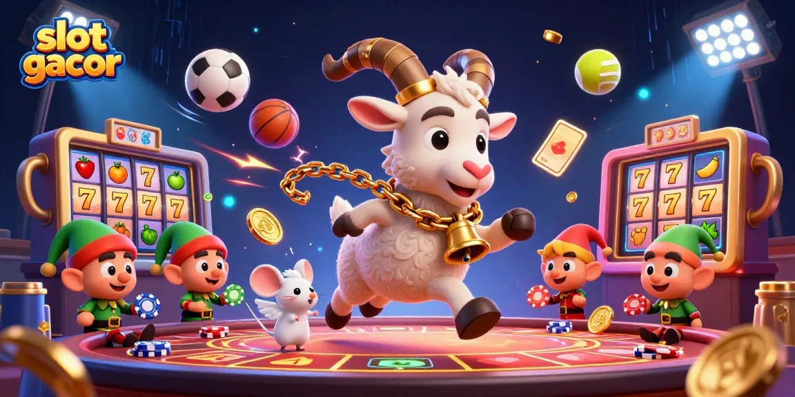 Experience the excitement of slot gacor with charming characters in a colorful casino scene, featuring dynamic slots and lively elements.