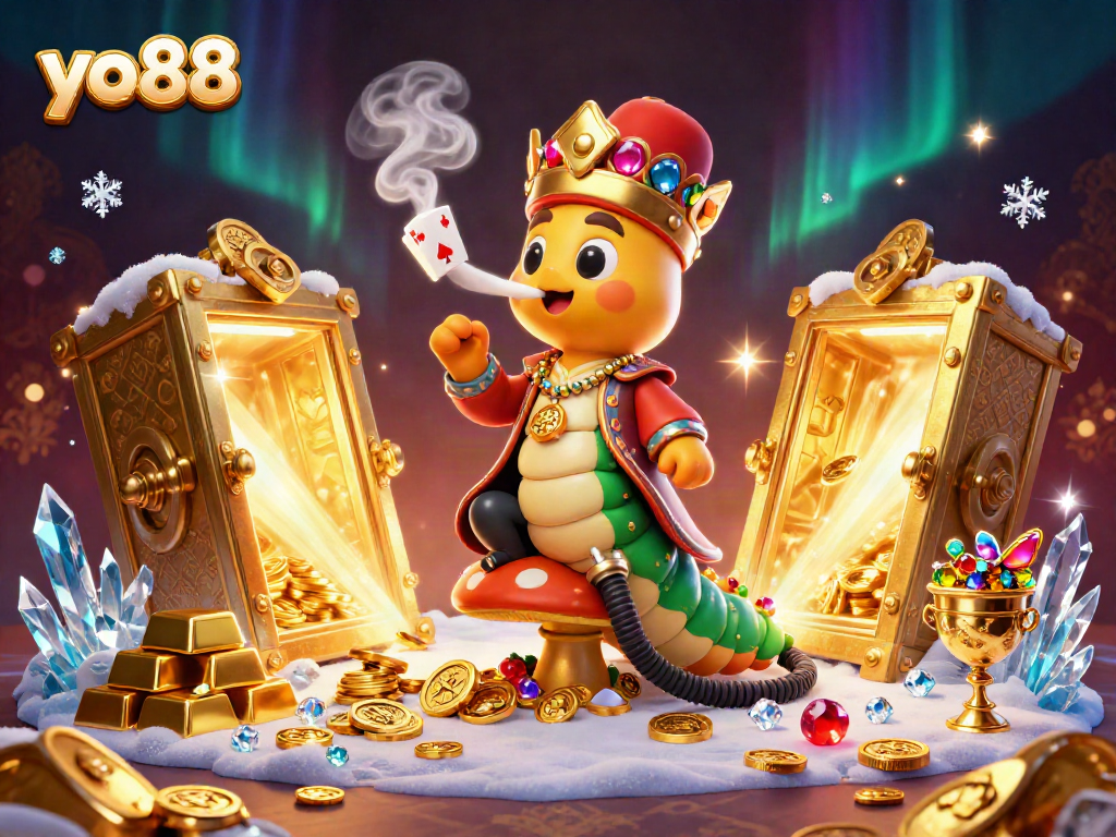 Experience winning with yo88 in a vibrant 3D casino scene featuring gems and gold.